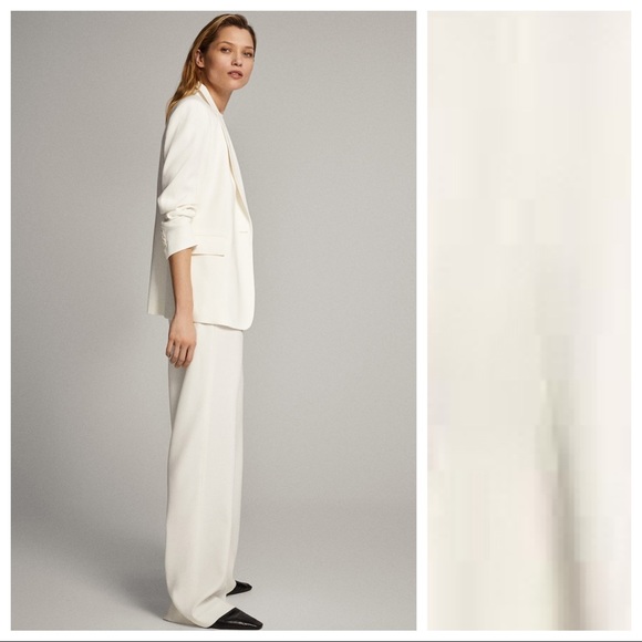 NWT. Massimo Dutti White Crepe Blazer. Size 8. - Picture 4 of 8